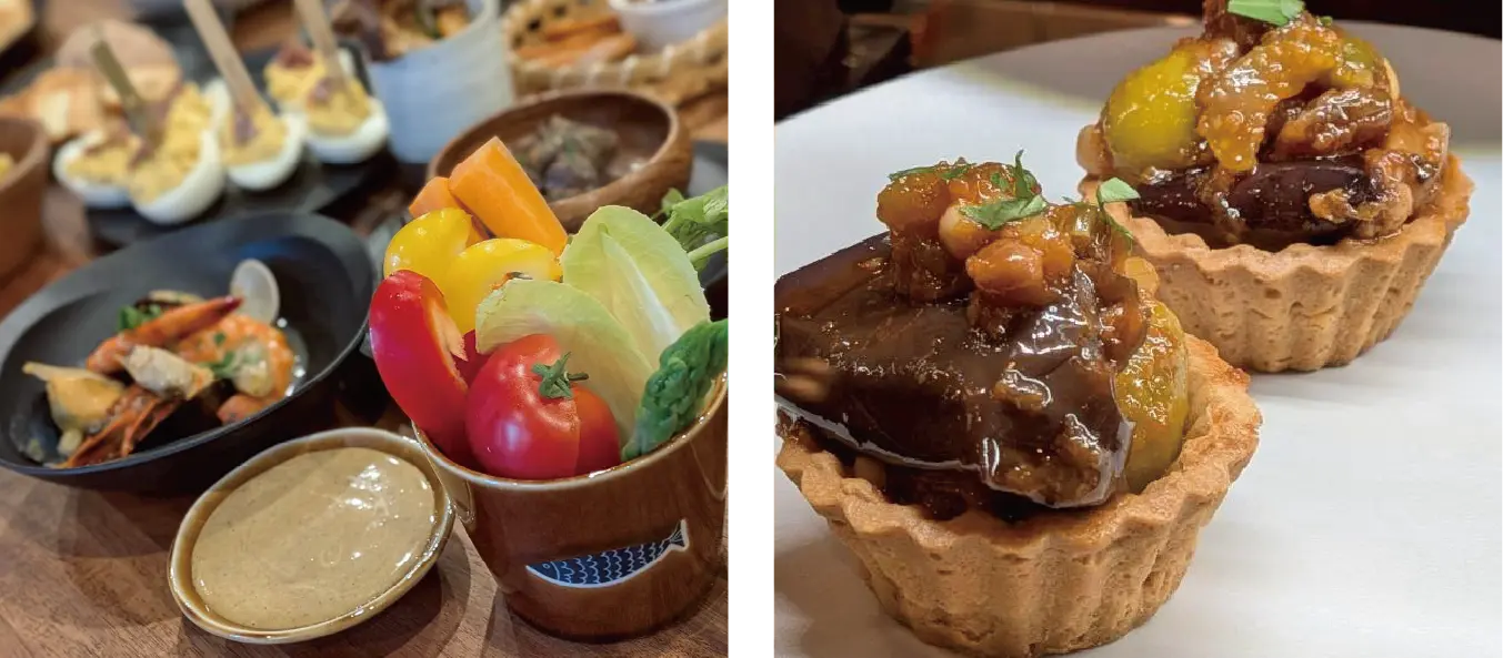 テイクアウトメニューの盛り合わせ